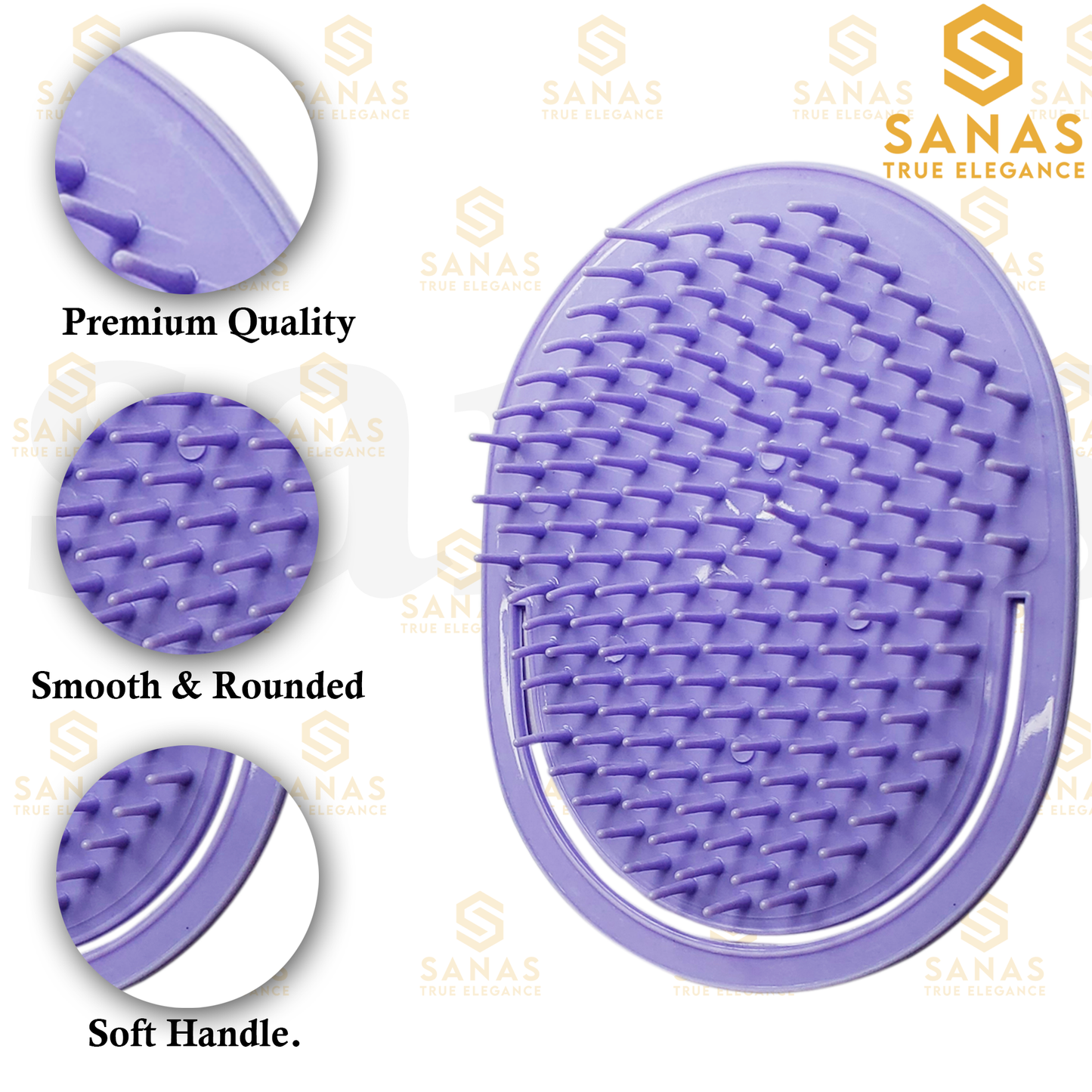 Sanas Soft Rubber Teeth Pocket Comb - 3Pcs