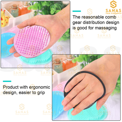 Sanas Soft Rubber Teeth Pocket Comb - 3Pcs