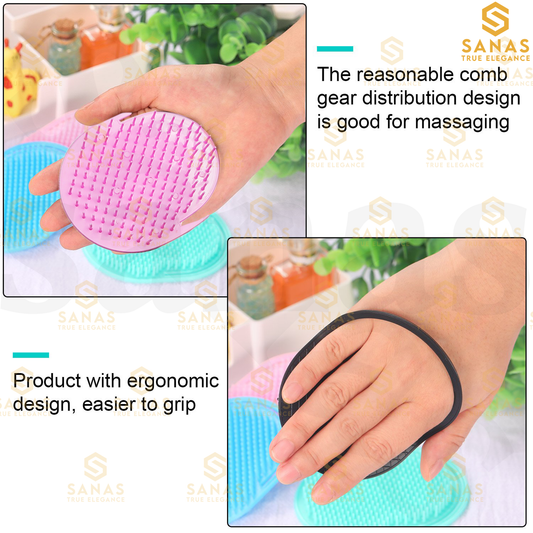 Sanas Soft Rubber Teeth Pocket Comb - 3Pcs