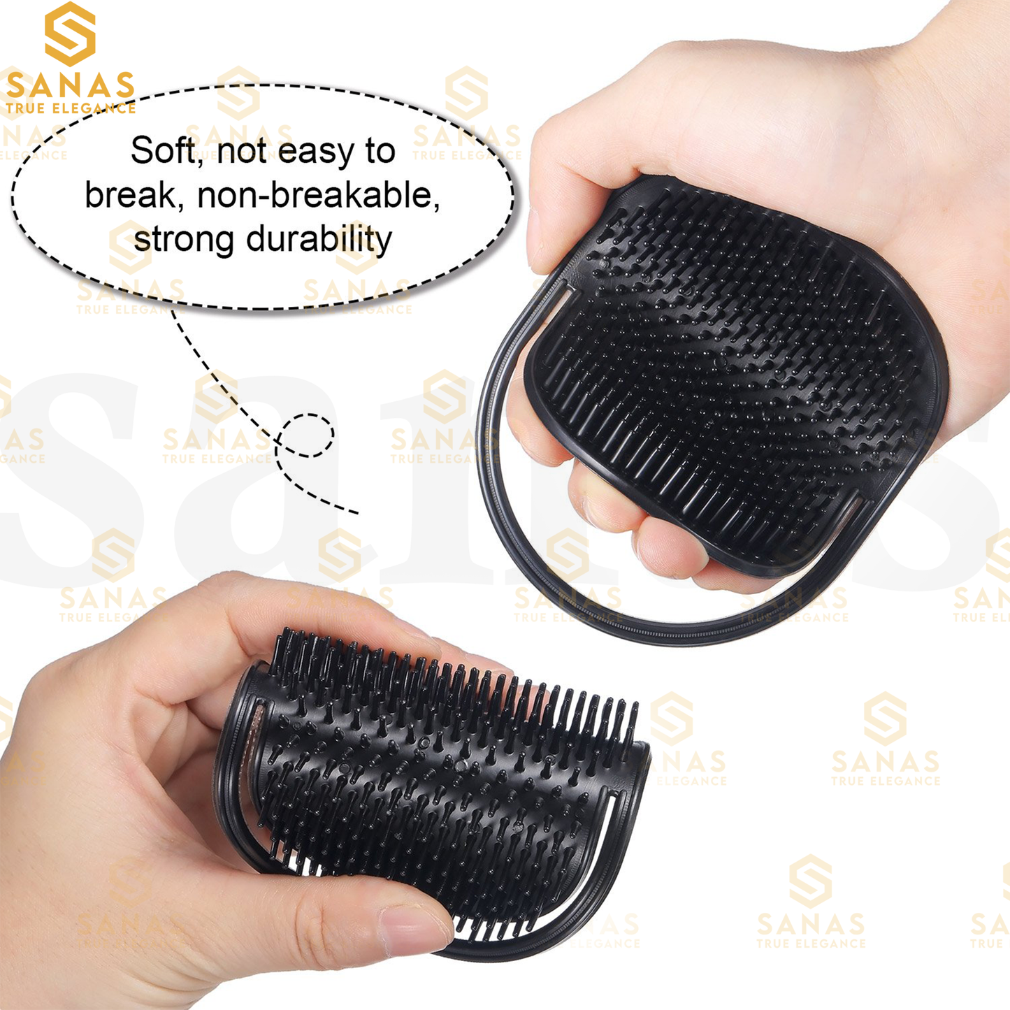Sanas Soft Rubber Teeth Pocket Comb - 3Pcs
