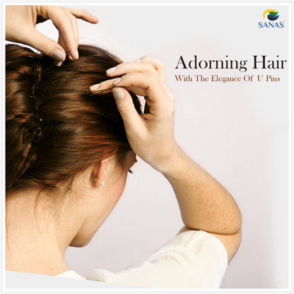 Professional black U hair pins for bun making – Sanas combo pack