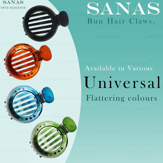 Sanas Round Alligator Bun Clip - 3Pcs