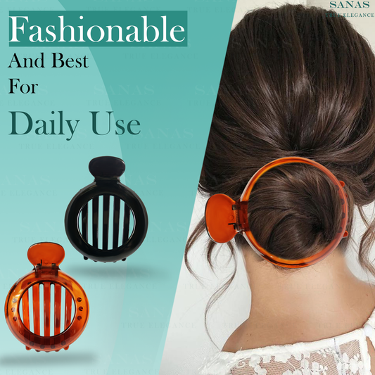 Sanas Round Alligator Bun Clip - 3Pcs