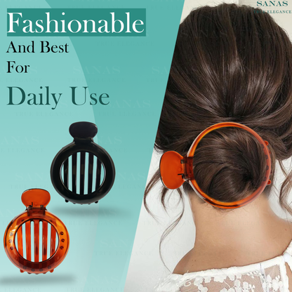 Sanas Round Alligator Bun Clip - 3Pcs