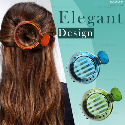 Sanas Round Alligator Bun Clip - 3Pcs