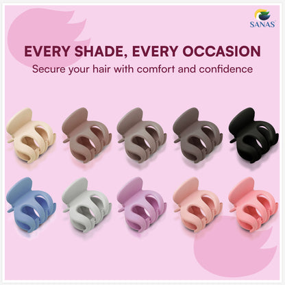 Sanas mini curve clip for girls – pack of 10 small hair clips kids hair accessories