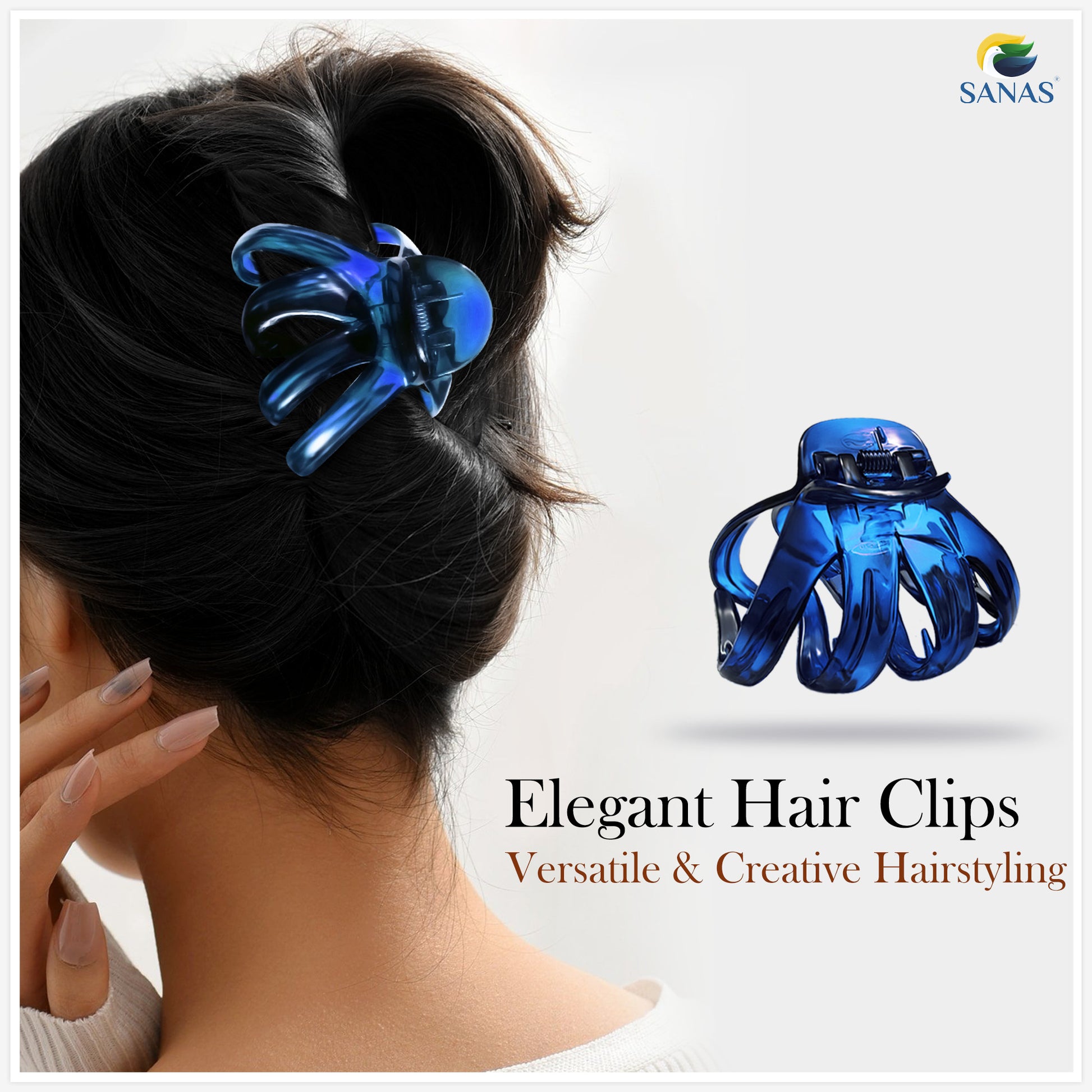 Sanas multicolor octopus design hair clips – 2 pcs