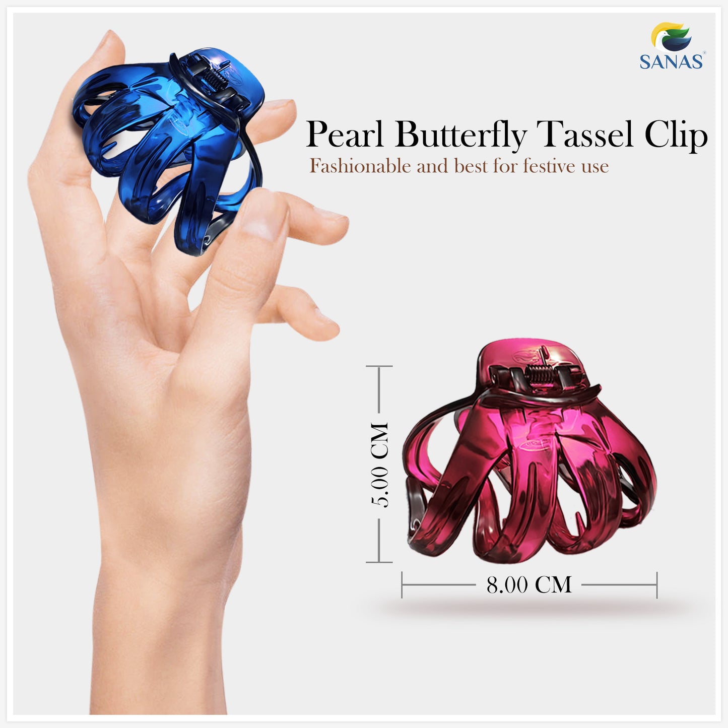 Sanas multicolor octopus hair clip – 2 pcs set for women