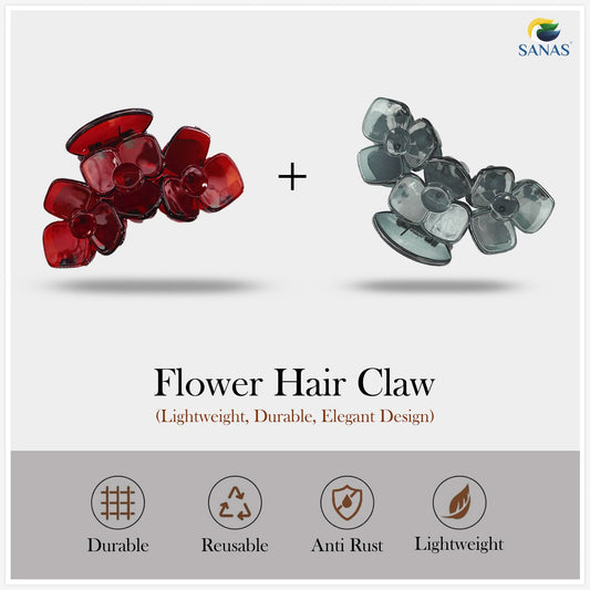 Sanas petal design big hair clips – pack of 4