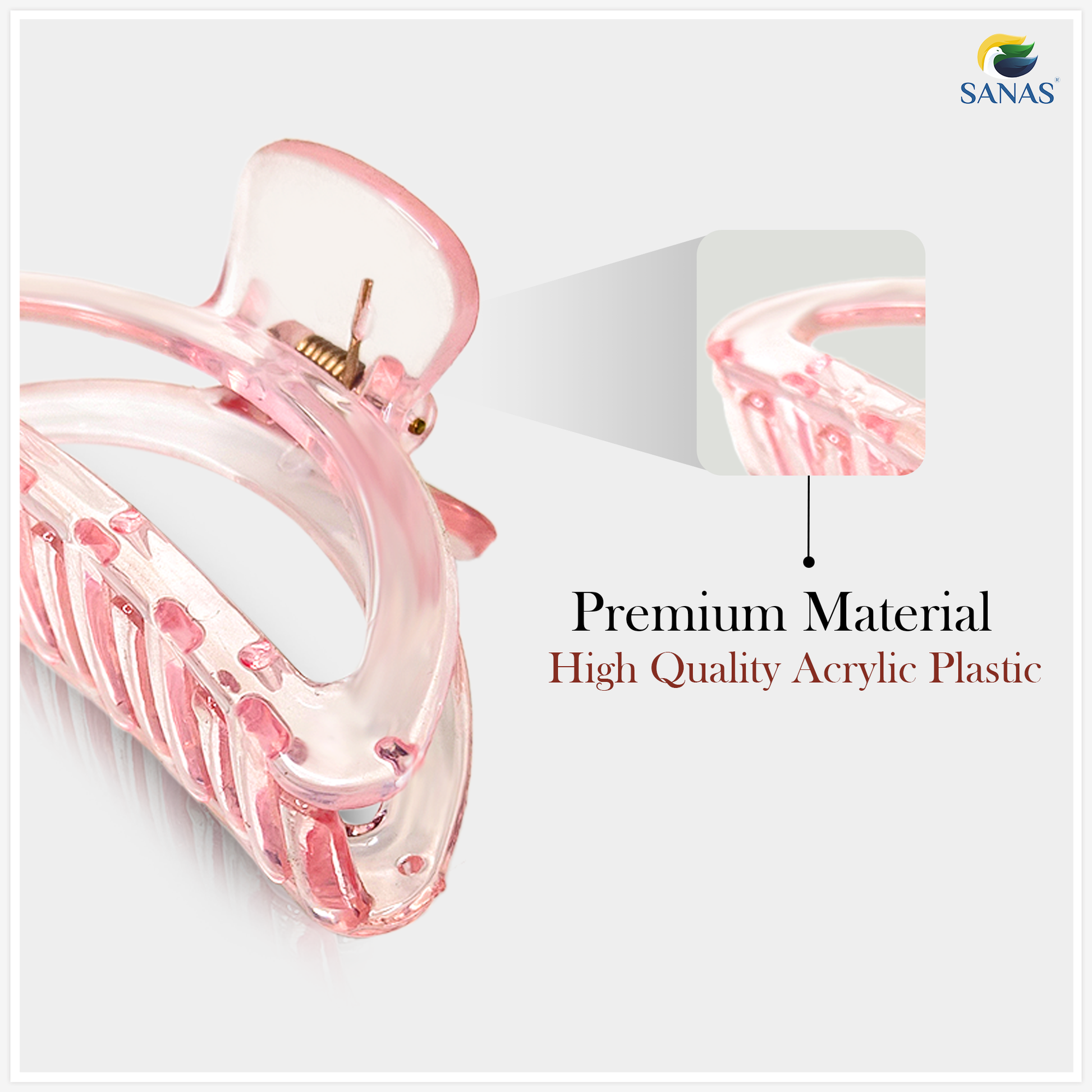 Sanas transparent butterfly clutcher clips – 3 pcs stylish accessories