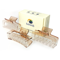 Sanas transparent rectangle hair clip – 3 pcs set for women