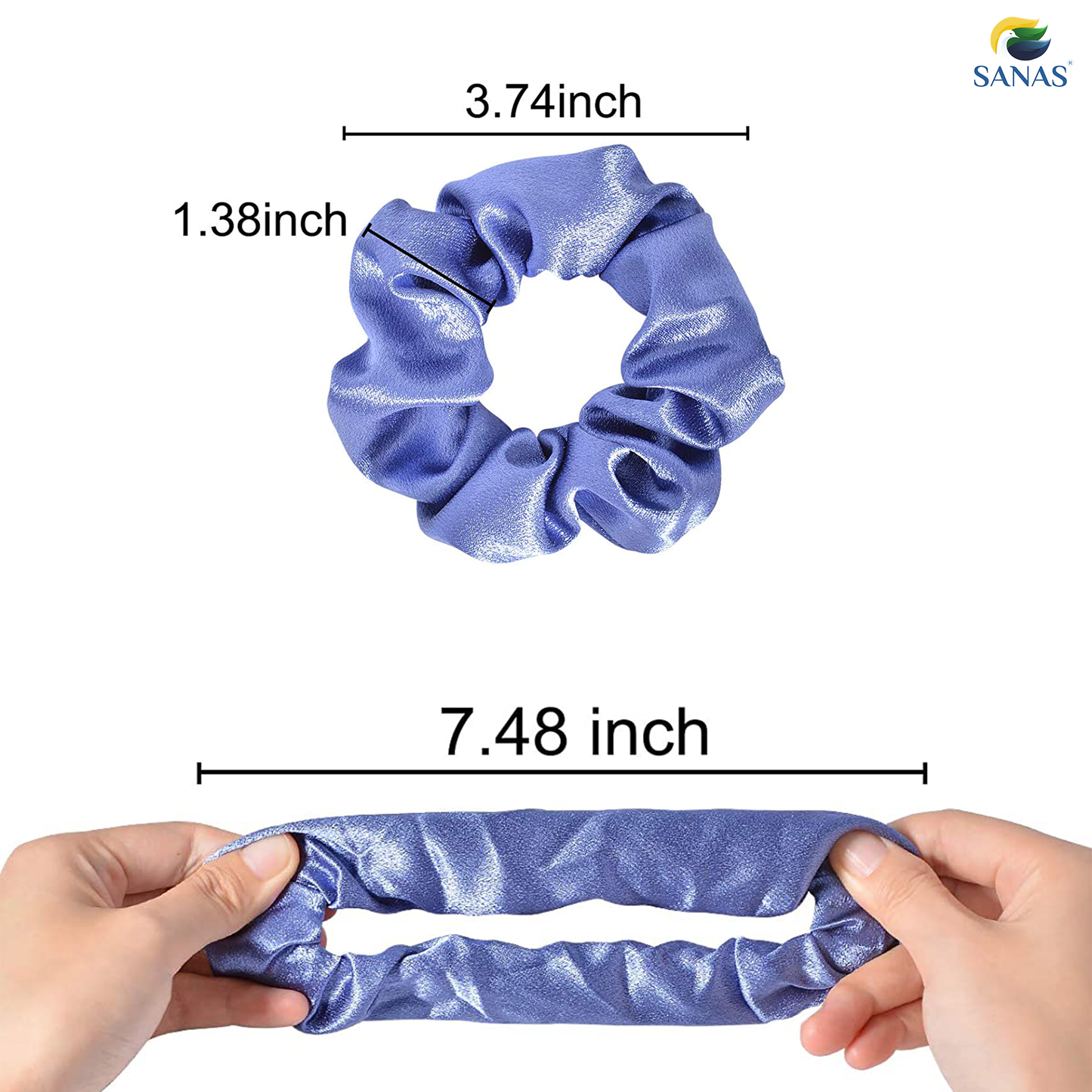 Sanas Scrunchies Satin Silk Combo 12 Pcs
