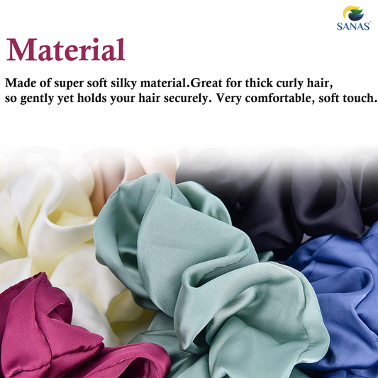 Sanas Scrunchies Satin Silk Combo 12 Pcs