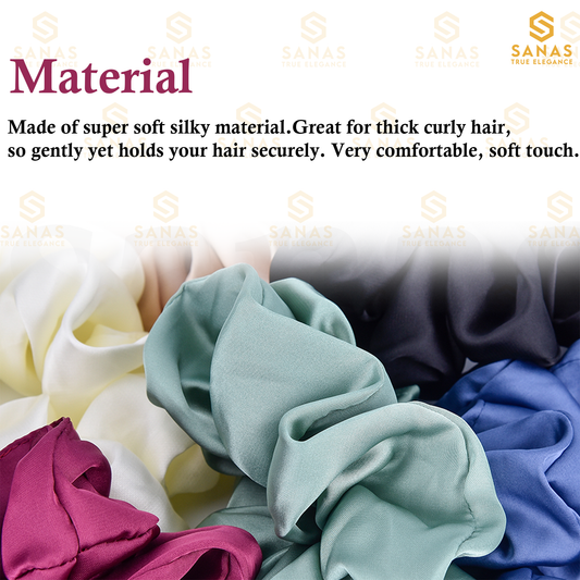 Sanas Scrunchies Satin Silk Combo 12 Pcs