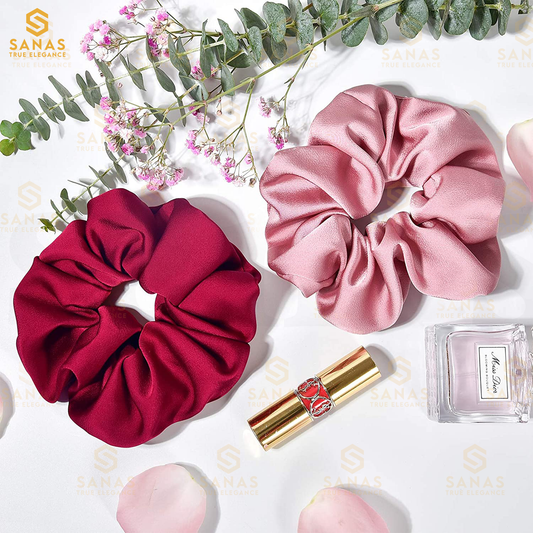 Sanas Scrunchies Satin Silk Combo 12 Pcs