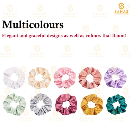 Sanas Scrunchies Satin Silk Combo 12 Pcs