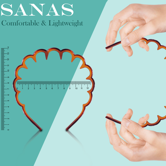 Sanas Long Teeth Hairband For Women - 4Pcs