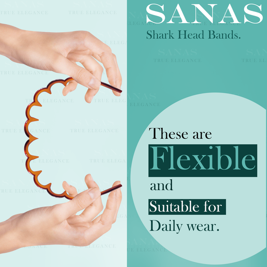 Sanas Long Teeth Hairband For Women - 4Pcs