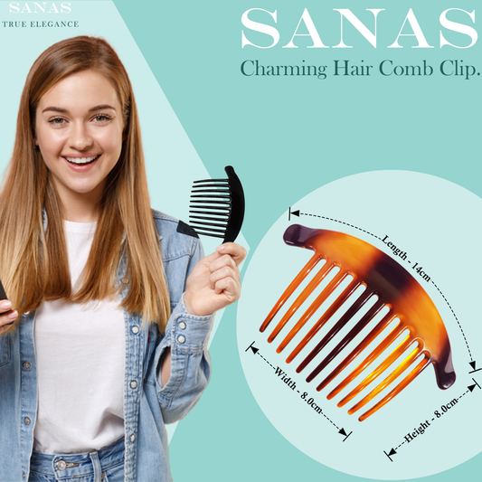 Sanas Acrylic Side Hair Comb - 2Pcs