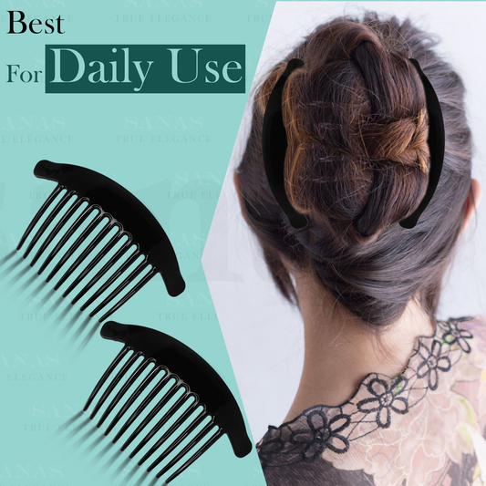 Sanas Acrylic Side Hair Comb - 2Pcs