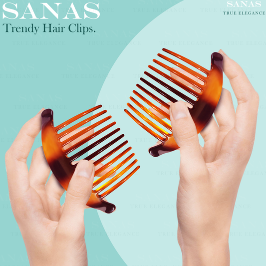 Sanas Acrylic Side Hair Comb - 2Pcs