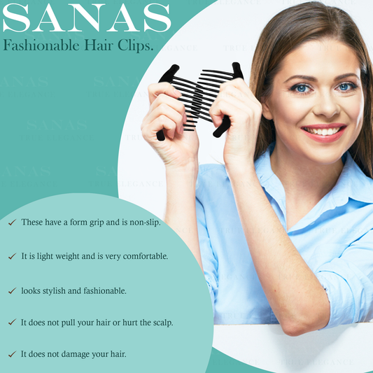 Sanas Acrylic Side Hair Comb - 2Pcs