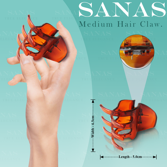 Sanas Acrylic Small Hair Clips - 6Pcs