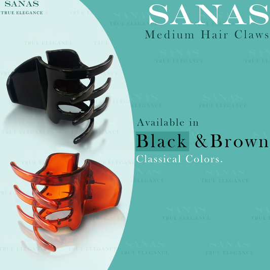 Sanas Acrylic Small Hair Clips - 6Pcs