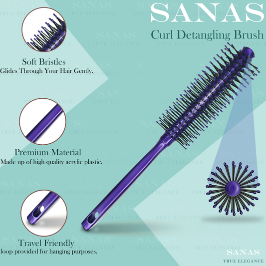Soft bristle round hair brush for styling