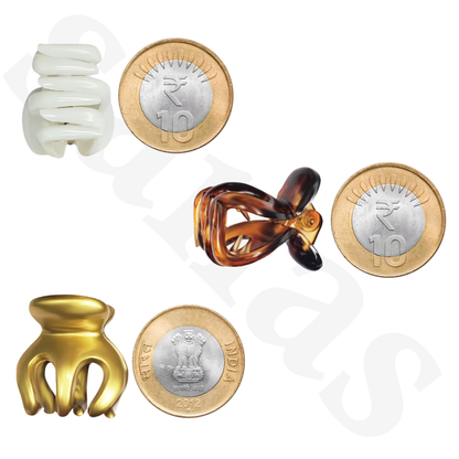 Sanas Acrylic Glossy Small Claw for Women - 6Pcs