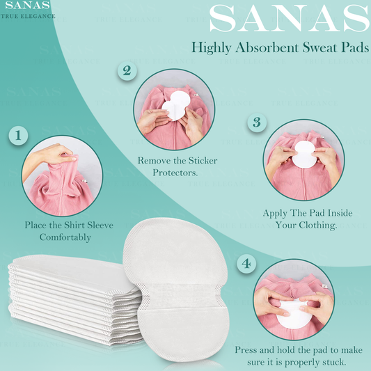 Sanas Disposable Sweat Pads For Underarms - 10Pcs