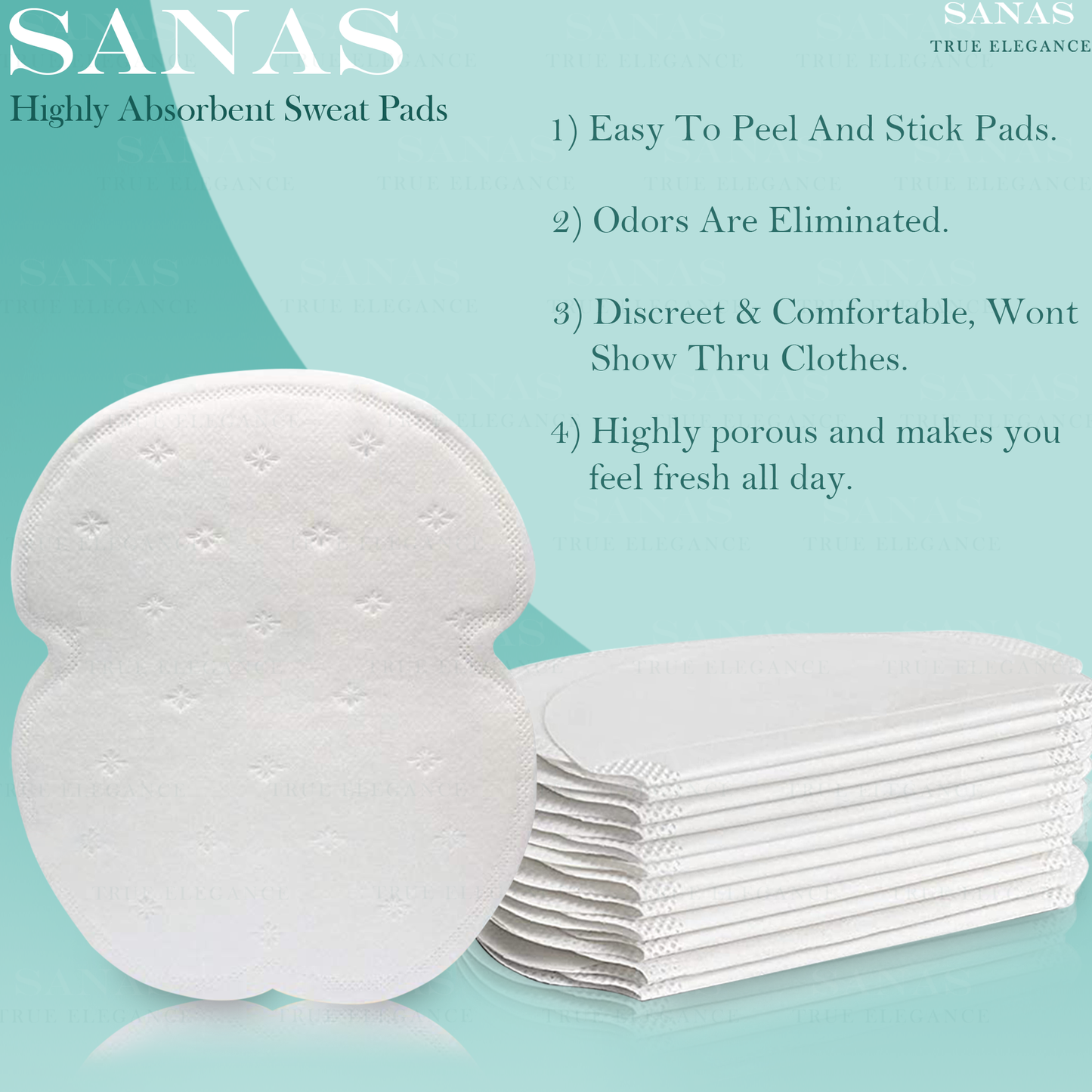 Sanas Disposable Sweat Pads For Underarms - 10Pcs