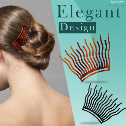 Sanas Wavy Hair Comb for Bun - 4Pcs