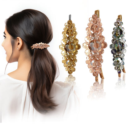 Sanas Beaded Hair Clips for Women - 3Pcs