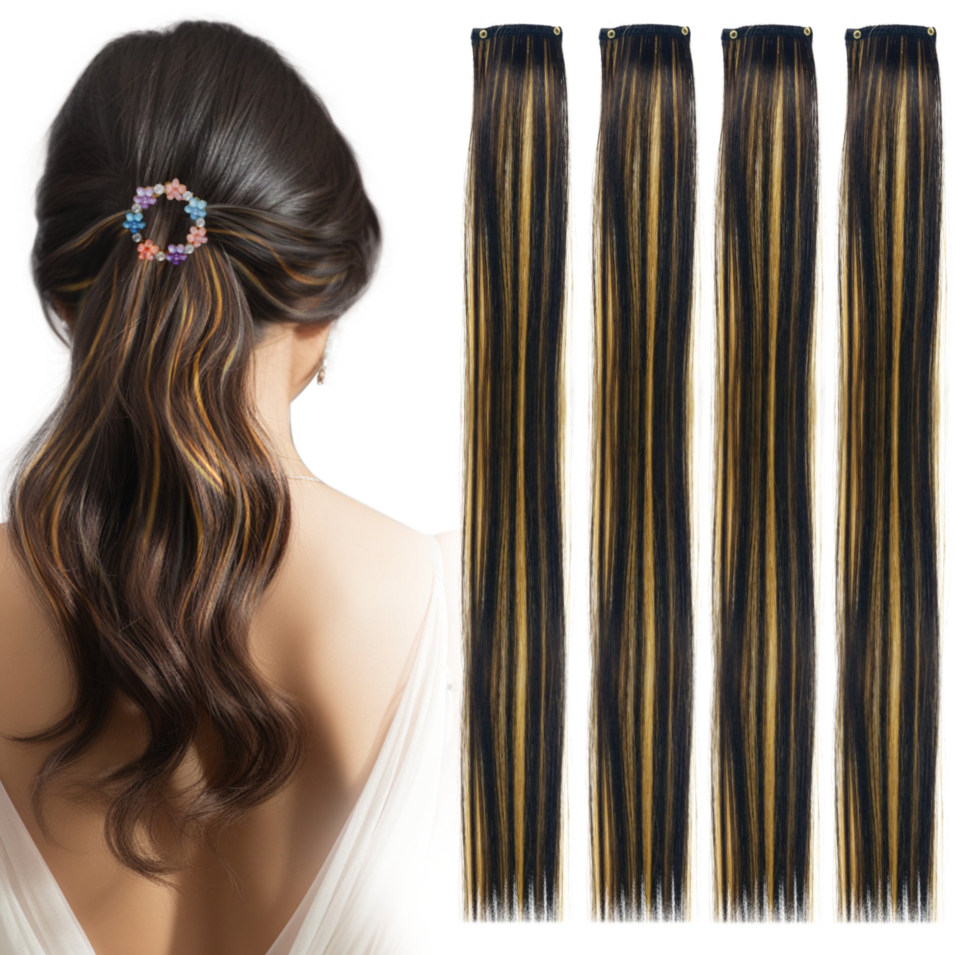 Blonde Streaks Hair Extension