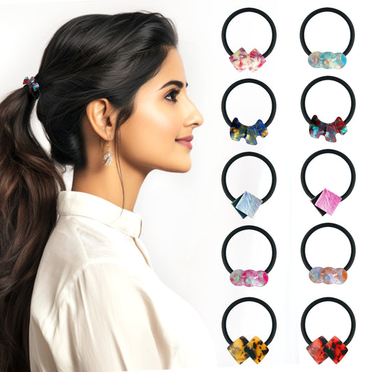 Sanas Resin Rubber Bands for Girls 10Pcs