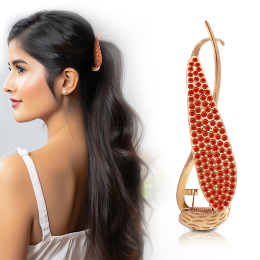 Red Diamond Banana Hair Clip