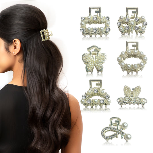 Sanas Small Stone Clips for Hair 7Pcs