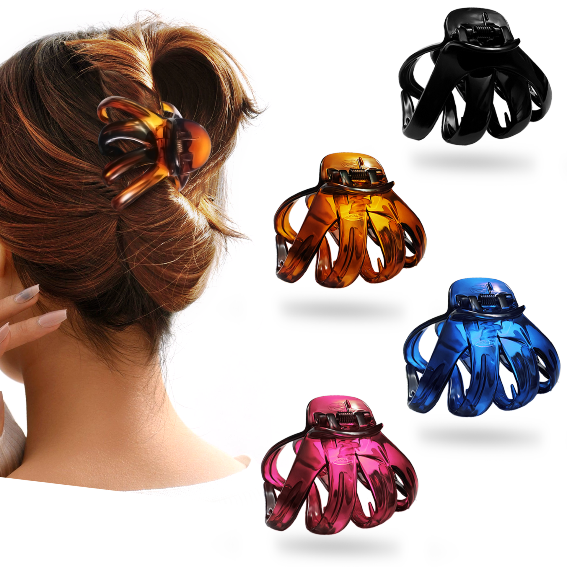 Sanas Faces Canada Octopus Claw Clip – Anti-Slip Hair Holder for All Hair Types (4 Pc)