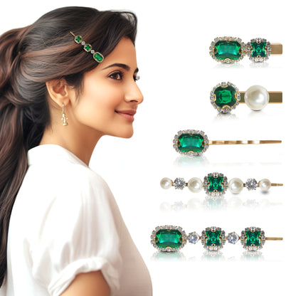Sanas Rhinestones Decorative Hair Pins - 5Pcs