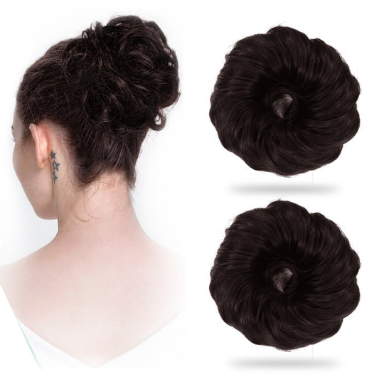 Sanas Brown Messy Rubber Hair Band - 2Pcs