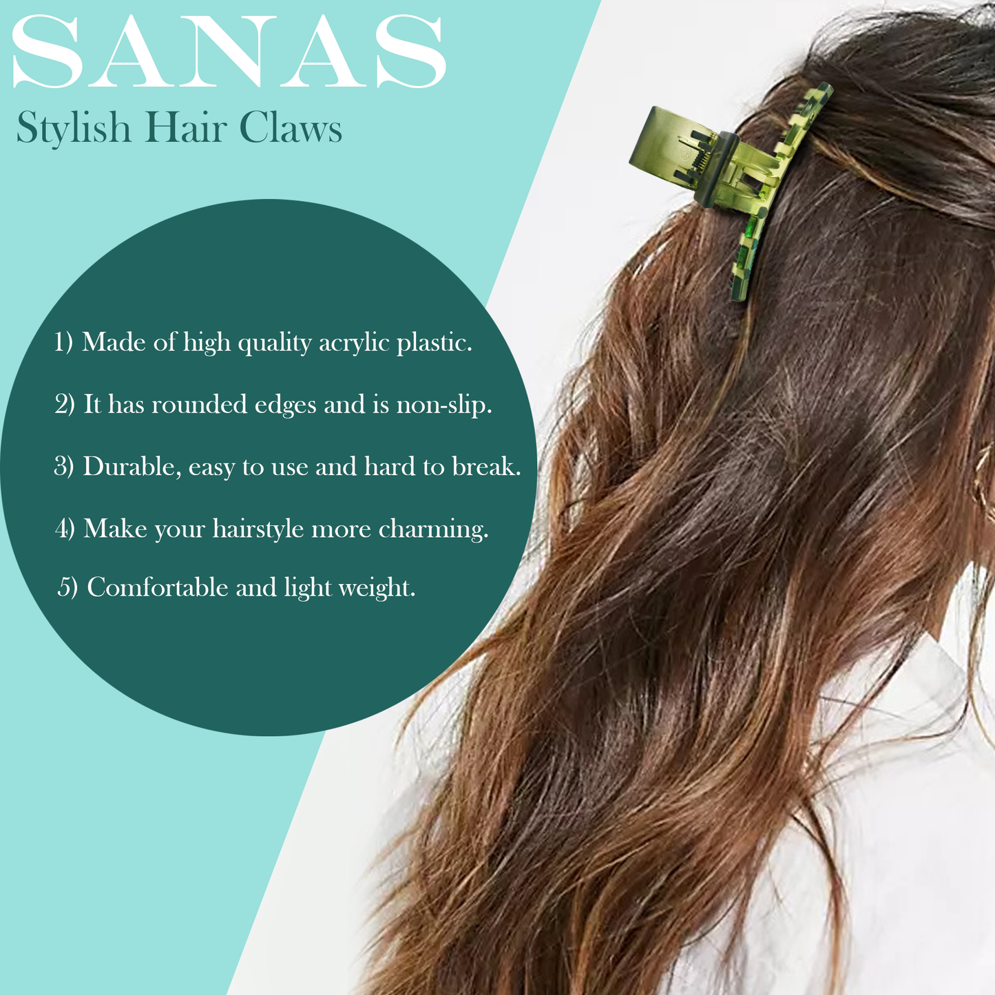 Sanas T Clips For Women Hair - 4PC