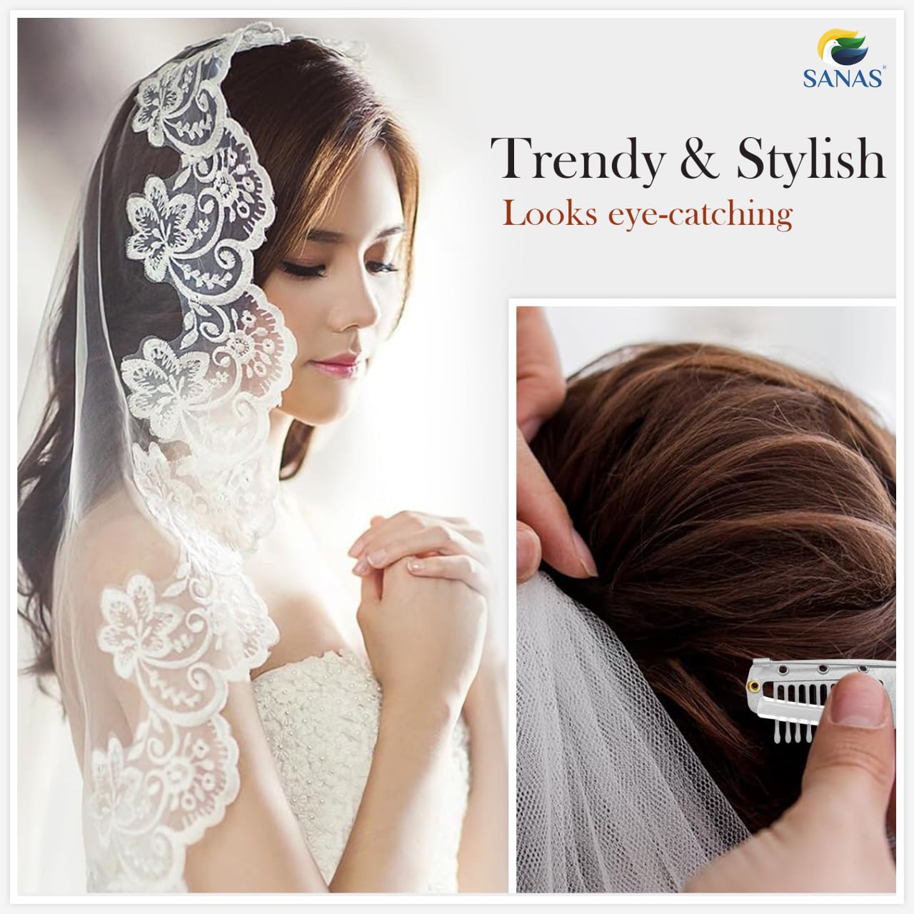 6 Pcs Hair Extension Clips For Dupatta