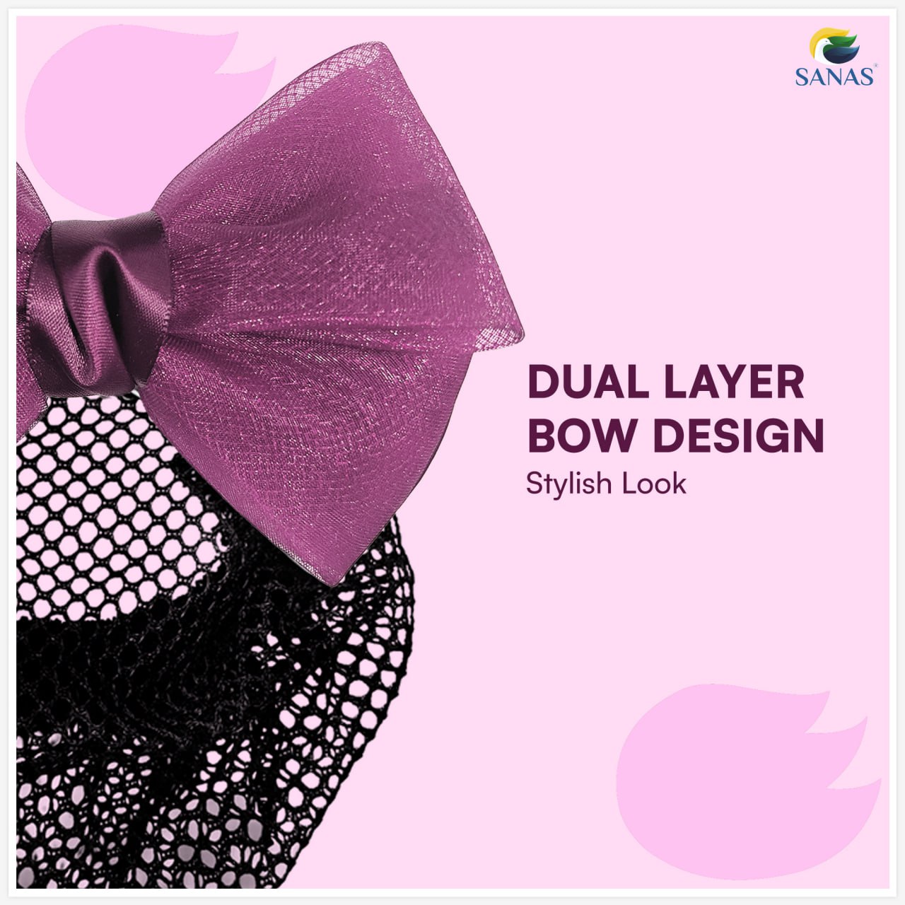 Sanas bow bun clip for women party and wedding hairstyles
